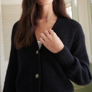 Quince Baby Alpaca Wool Cropped Cardigan